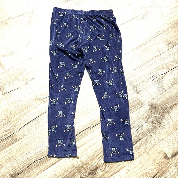 Disney Women’s Lilo & Stitch Pajama Bottoms Sz Small Navy Soft All Over Print - Picture 2 of 3